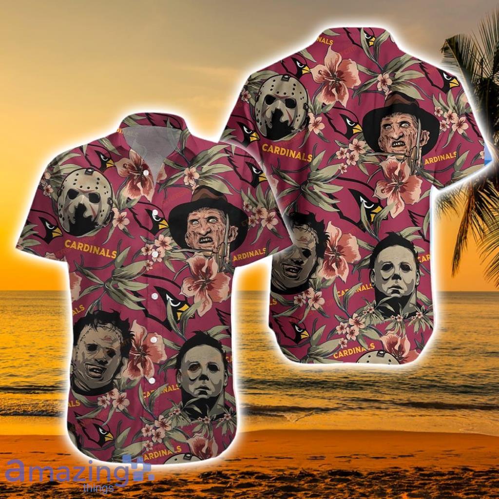 NFL Arizona Cardinals Horror Movie Character Halloween Tropical Hawaiian Shirt - 1