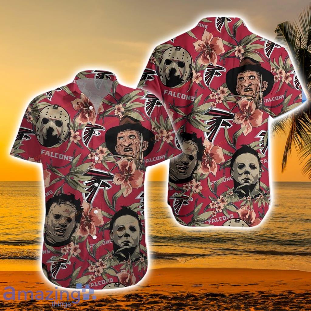 NFL Atlanta Falcons Horror Movie Character Halloween Tropical Hawaiian Shirt - 1