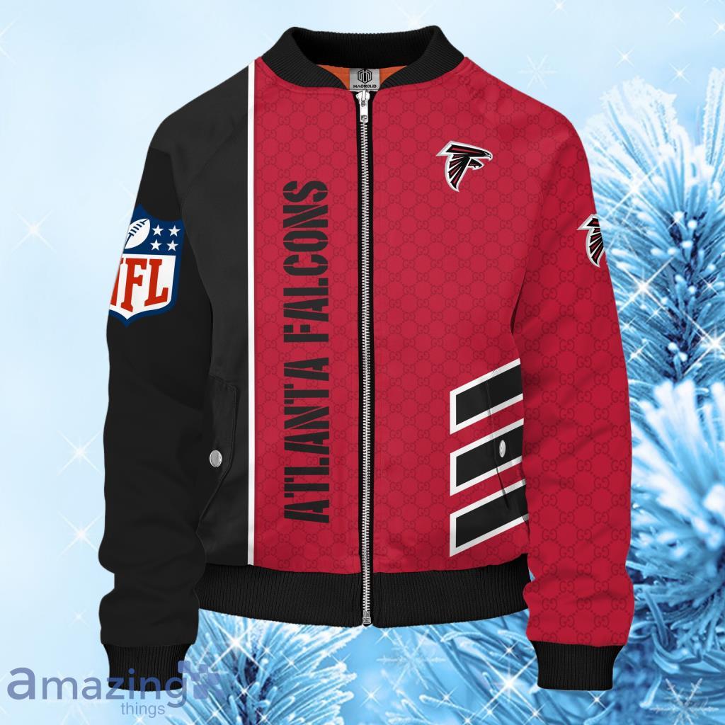 Atlanta Falcons White and Red Bomber Full-Zip Jacket