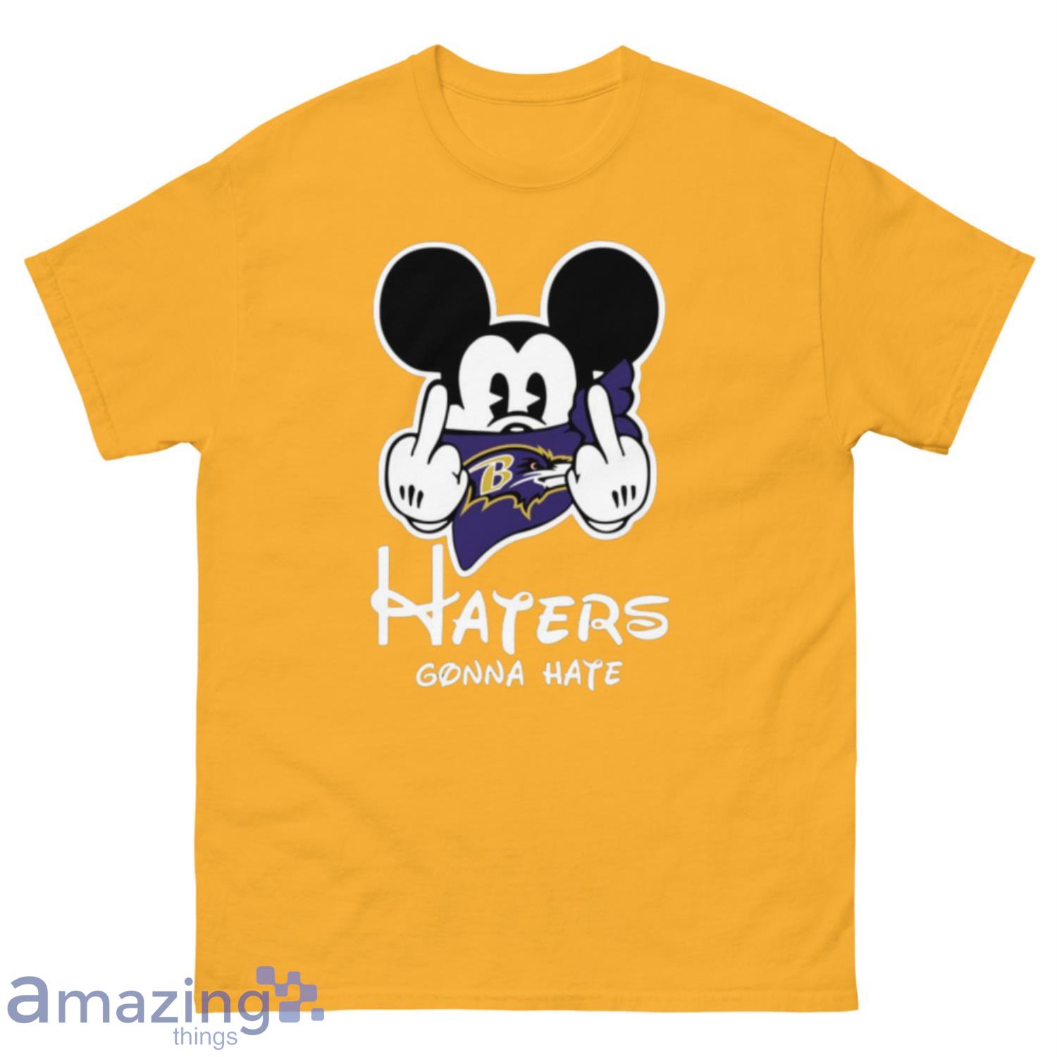 NFL Baltimore Ravens Haters Gonna Hate Mickey Mouse Disney Football T-Shirt Sweatshirt Hoodie - 500 Men’s Classic Tee Gildan-1