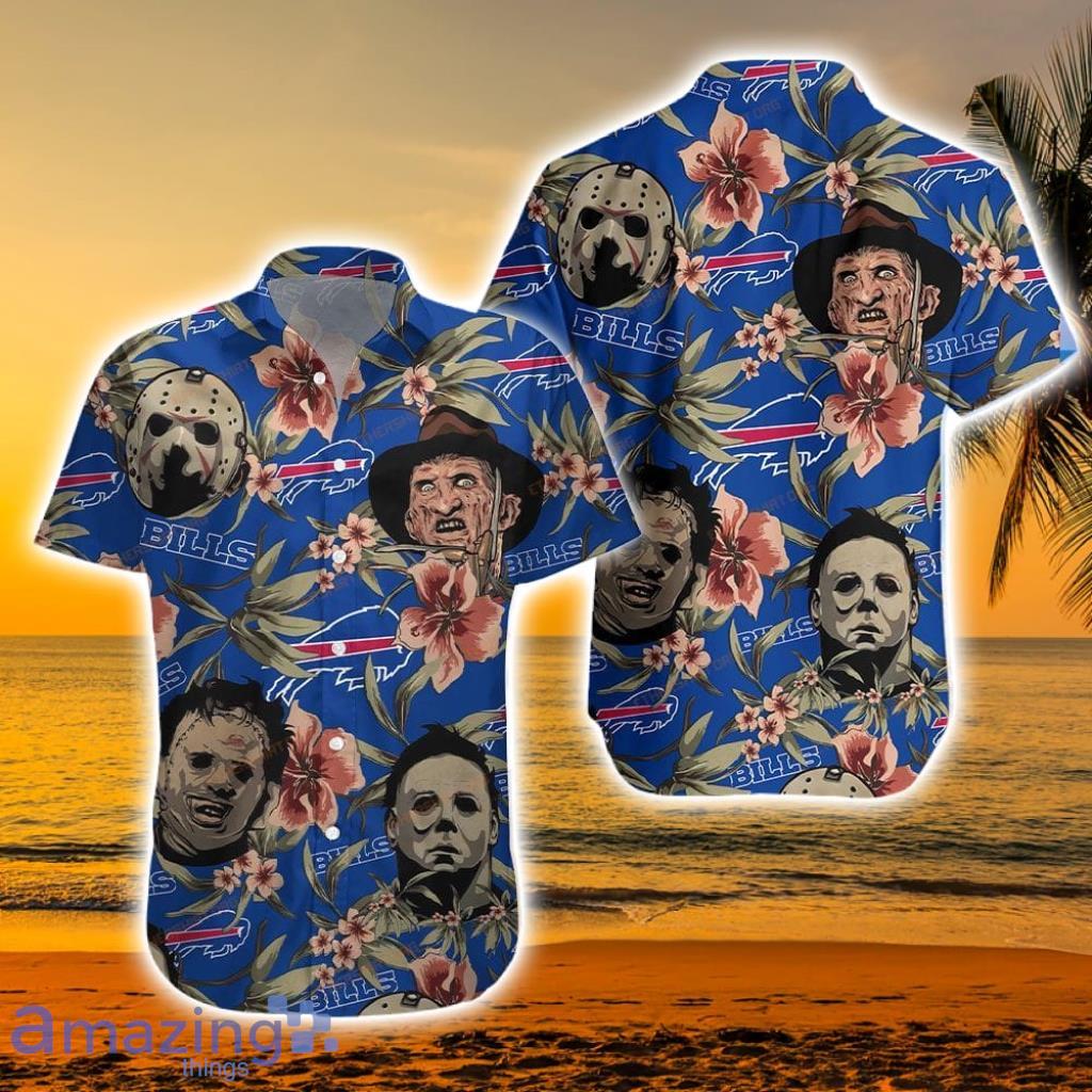 NFL Buffalo Bills Horror Movie Character Halloween Tropical Hawaiian Shirt - 1
