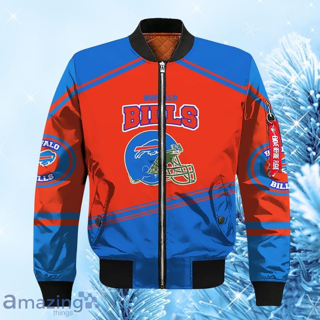NFL Buffalo Bills Red Blue Bomber Jacket 3D - NFL Buffalo Bills Red Blue Bomber Jacket 3D