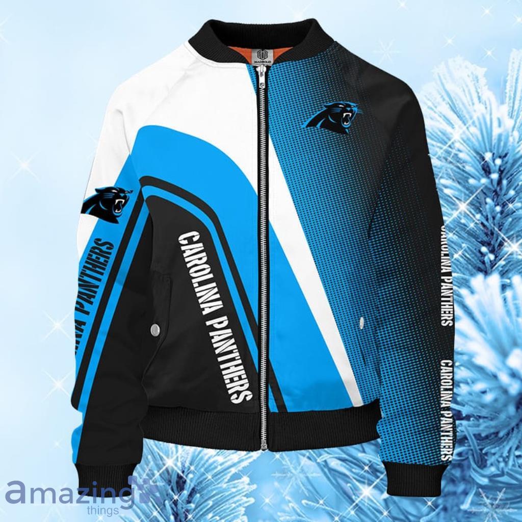NFL Carolina Panthers Blue Bomber Jacket 3D - NFL Carolina Panthers Blue Bomber Jacket 3D