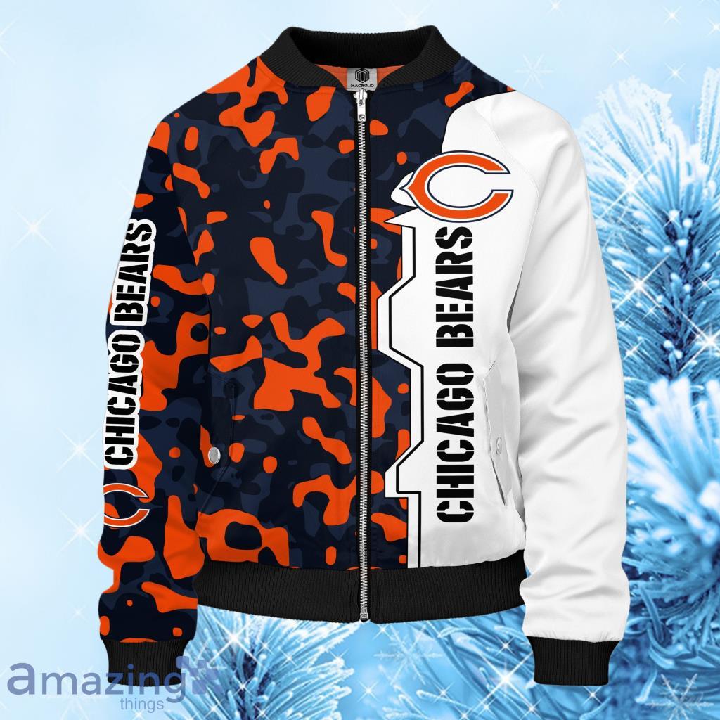 NFL Chicago Bears Camouflage Orange Bomber Jacket 3D - NFL Chicago Bears Camouflage Orange Bomber Jacket 3D