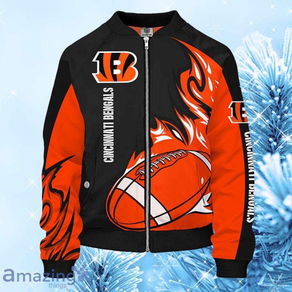 NFL Cincinnati Bengals Orange Bomber Jacket 3D