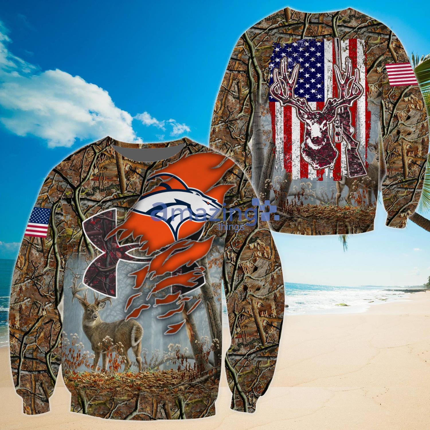 Denver Broncos Camo Pattern 3D Hoodie All Over Print Denver