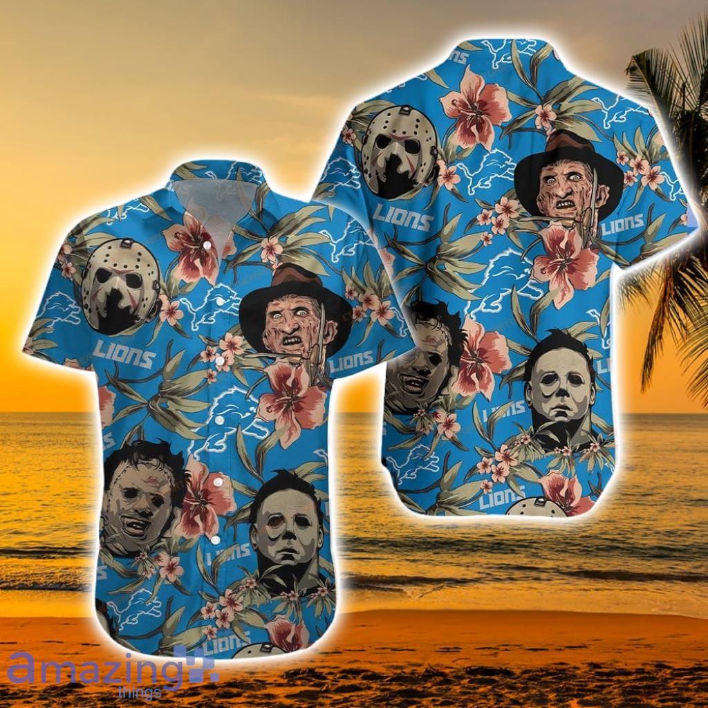 Detroit Lions NFL Horror Movies Character Hawaiian Shirt And Shorts  Halloween Gifts - Freedomdesign