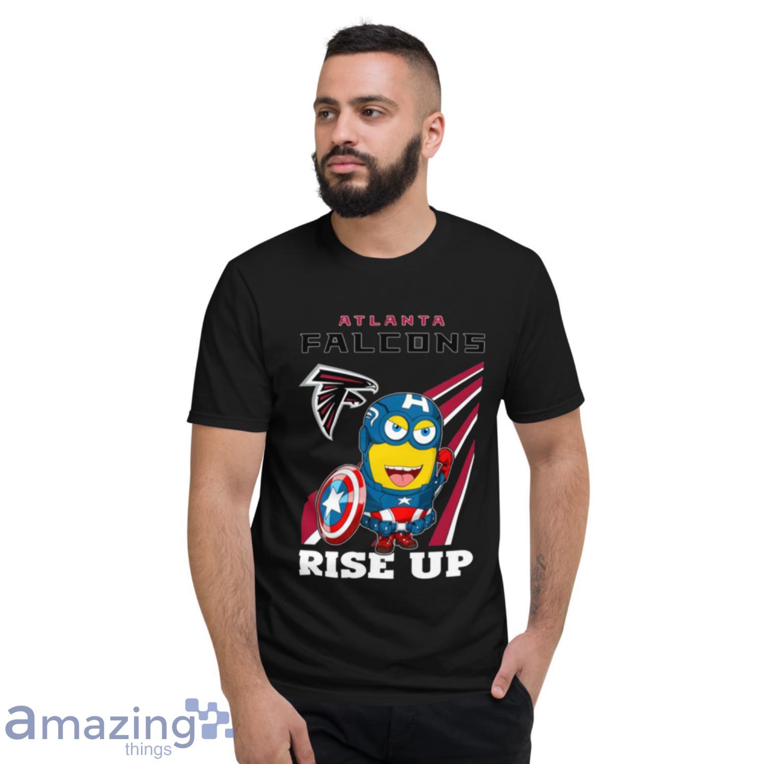 NFL Football Atlanta Falcons Captain America Marvel Avengers Minion Shirt image NFL Football Atlanta Falcons Captain America Marvel Avengers Minion Shirt - Short Sleeve T-Shirt