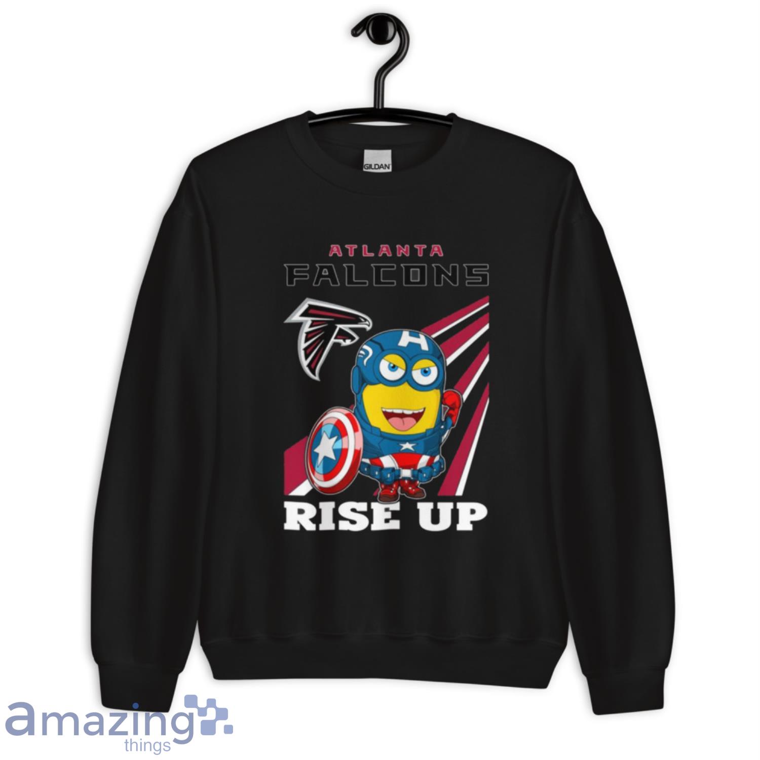 NFL Football Atlanta Falcons Captain America Marvel Avengers Minion Shirt image NFL Football Atlanta Falcons Captain America Marvel Avengers Minion Shirt - Unisex Crewneck Sweatshirt