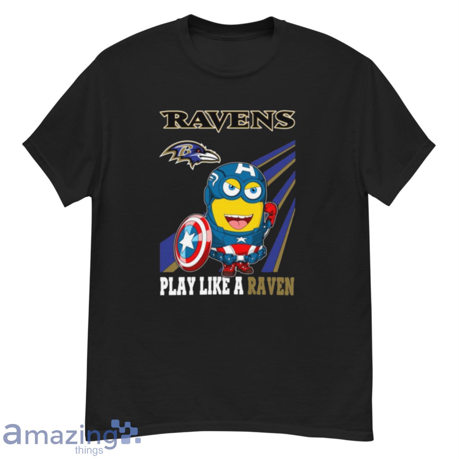 NFL Football Baltimore Ravens Captain America Marvel Avengers Minion Shirt - G500 Men’s Classic T-Shirt