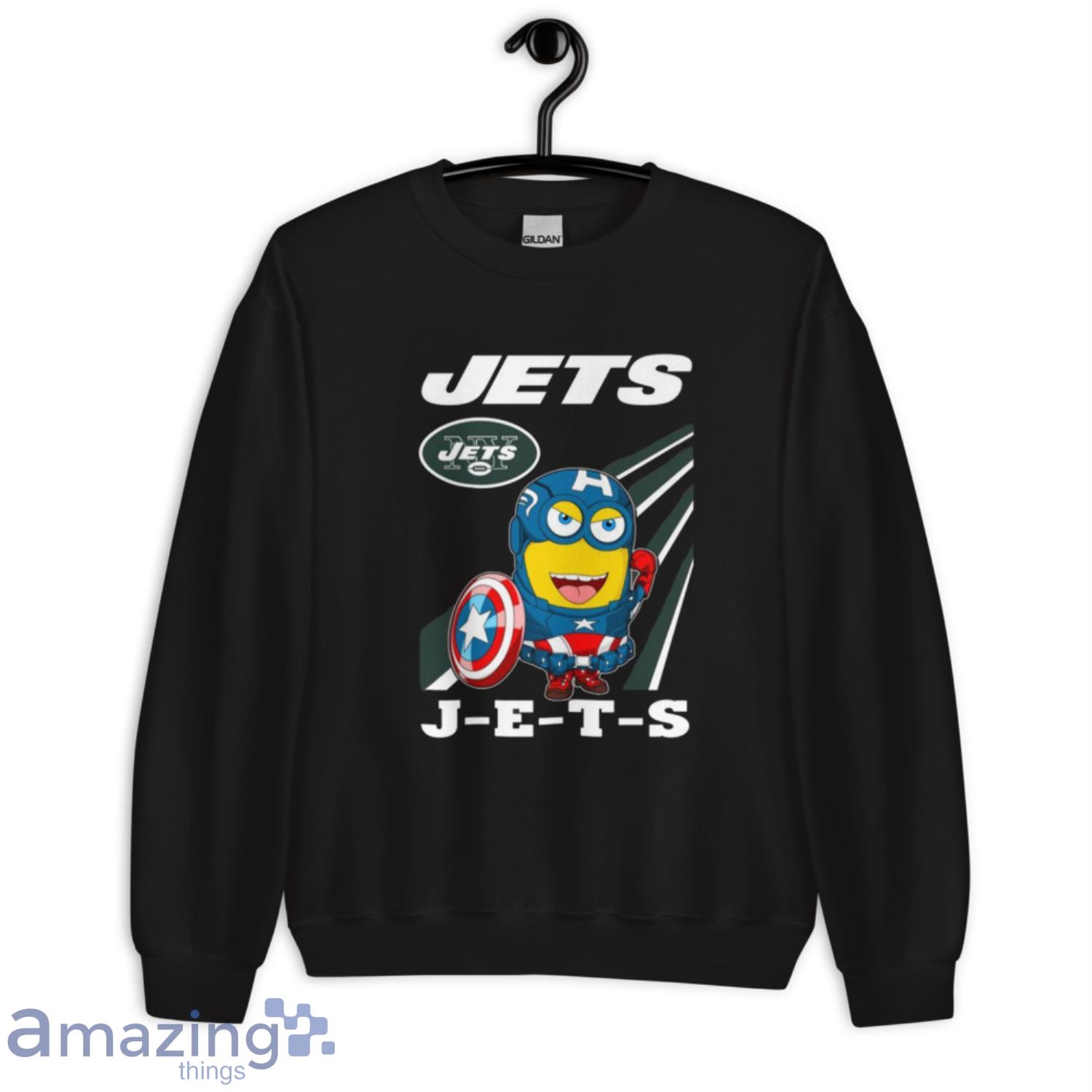 NFL Football New York Jets Captain America Marvel Avengers Minion Shirt image NFL Football New York Jets Captain America Marvel Avengers Minion Shirt - Unisex Crewneck Sweatshirt