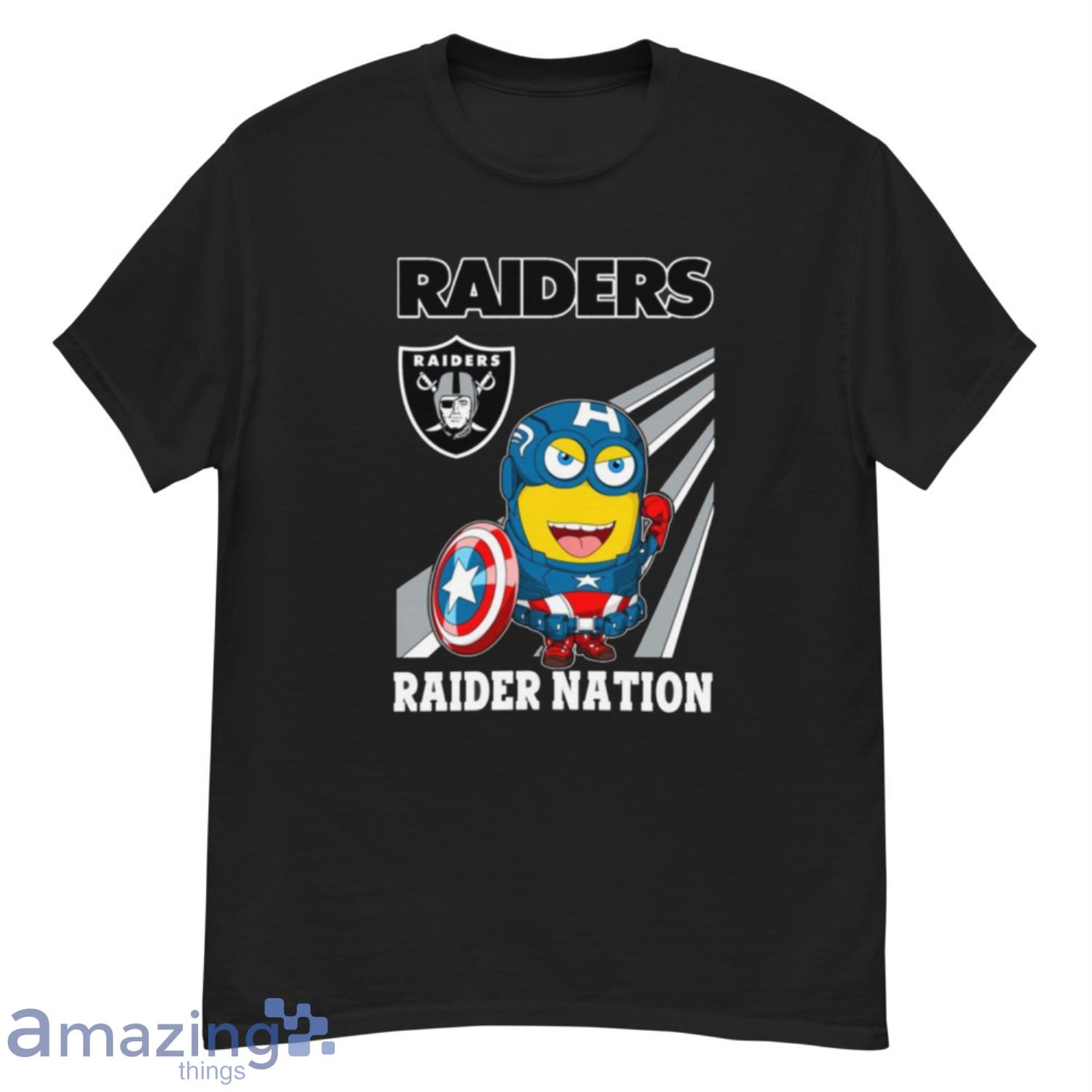 NFL Football Oakland Raiders Captain America Marvel Avengers Minion Shirt - G500 Men’s Classic T-Shirt
