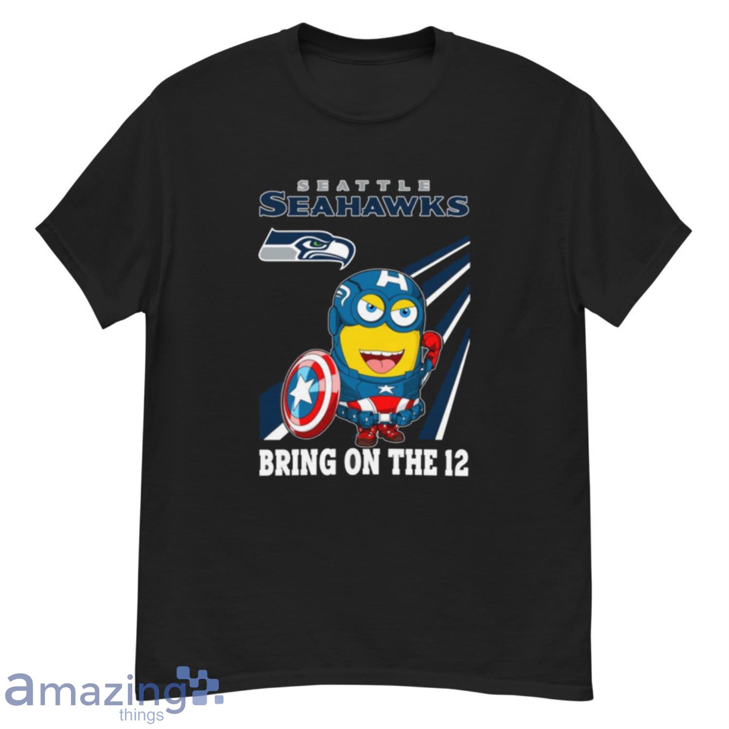 NFL Football Seattle Seahawks Captain America Marvel Avengers Minion Shirt - G500 Men’s Classic T-Shirt