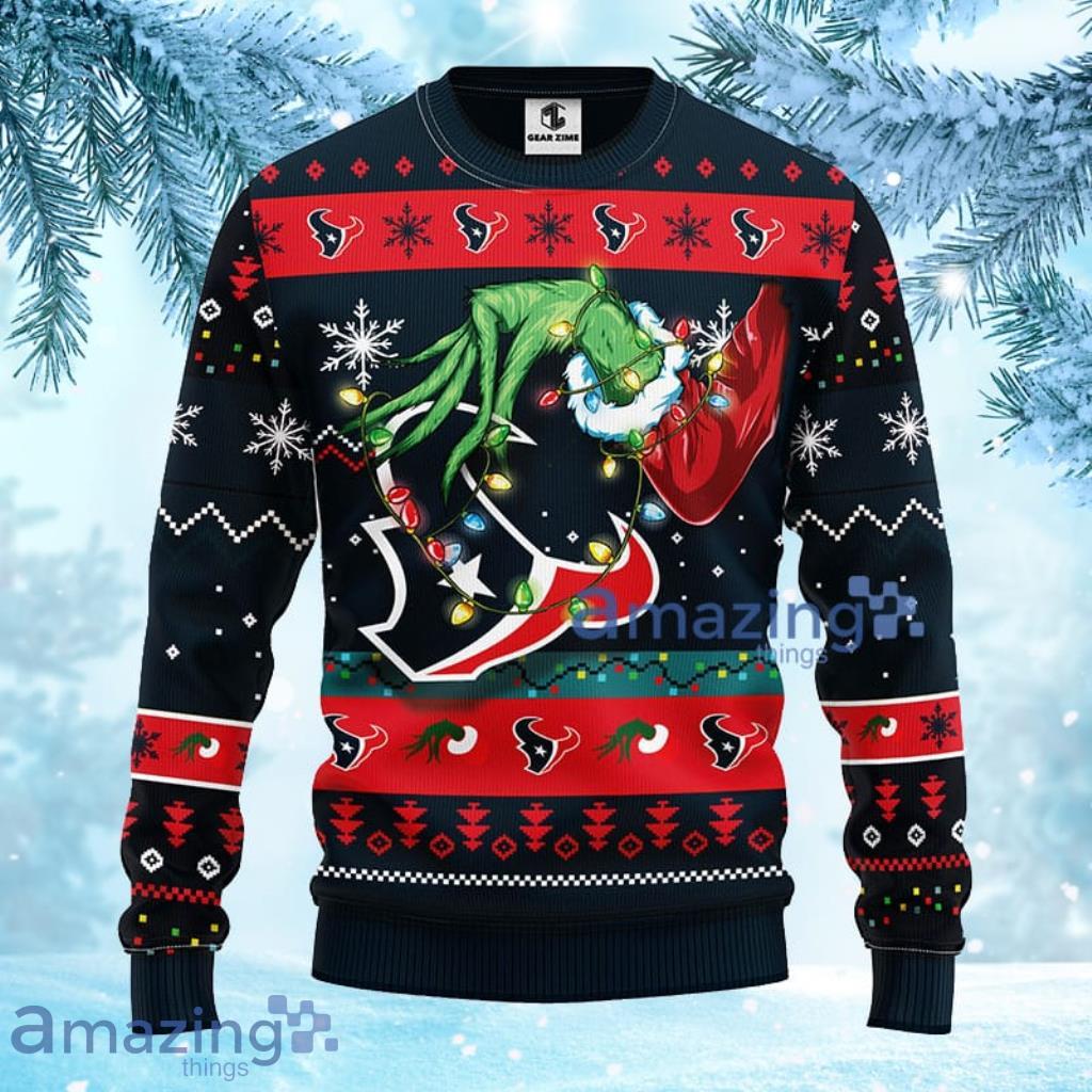 NFL Houston Texans Grinch Christmas Ugly Sweater 3D