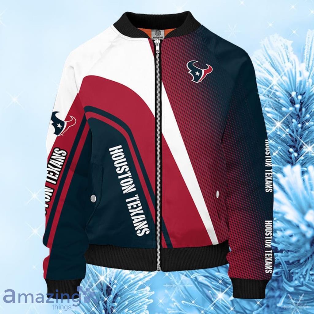 NFL Houston Texans Blue Red Unisex Bomber Jacket 3D