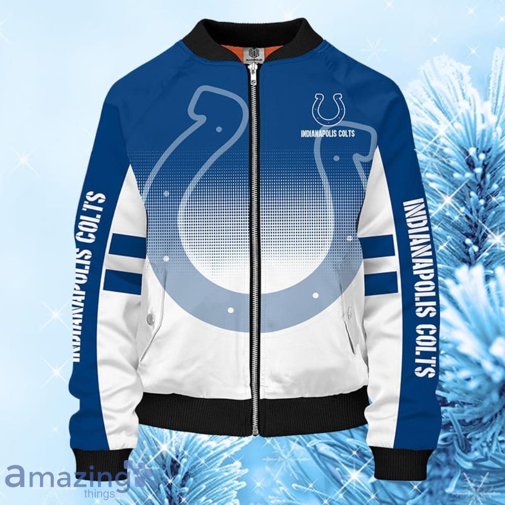 NFL Indianapolis Colts Blue Bomber Jacket 3D - NFL Indianapolis Colts Blue Bomber Jacket 3D