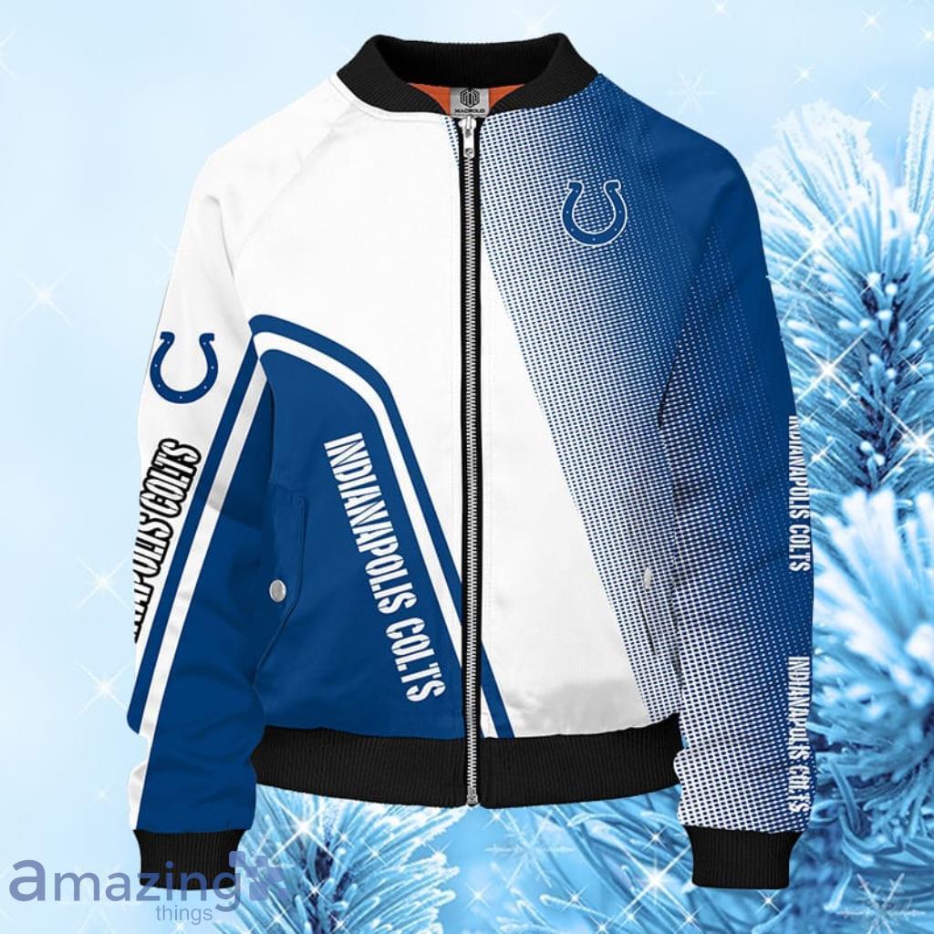 Indianapolis Colts NFL Blue Unisex Bomber Jacket 3D