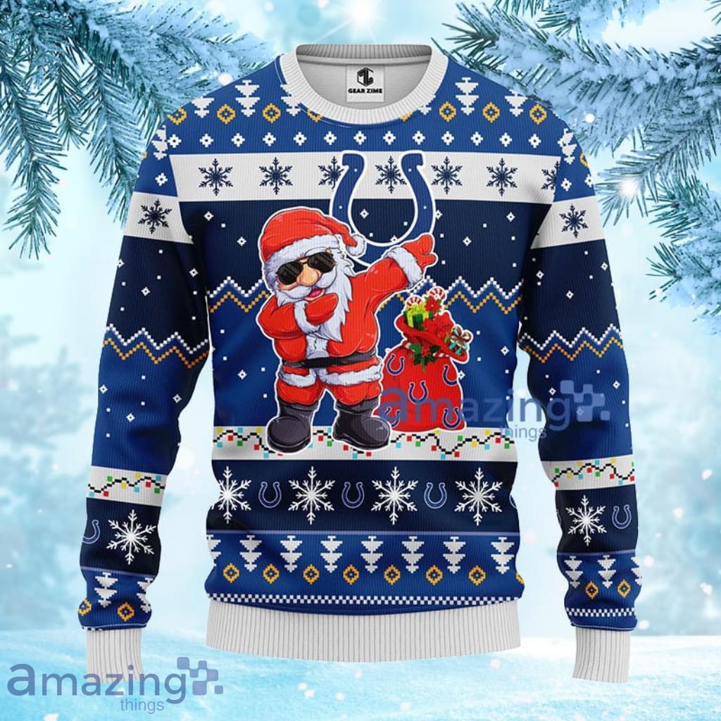 NFL Indianapolis Colts Dabbing Santa Claus Christmas Ugly Sweater 3D - 1 NFL Indianapolis Colts Dabbing Santa Claus Christmas Ugly Sweater 3D - 1