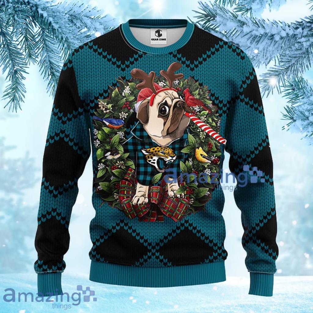 NFL Jacksonville Jaguars Pub Dog Christmas Ugly Sweater 3D