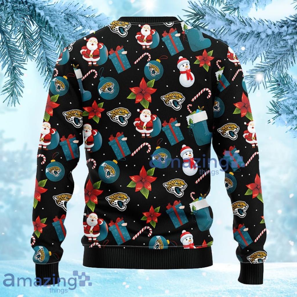 Jacksonville Jaguars Christmas Santa Claus Tattoo Ugly Sweater For Men  Women - Banantees