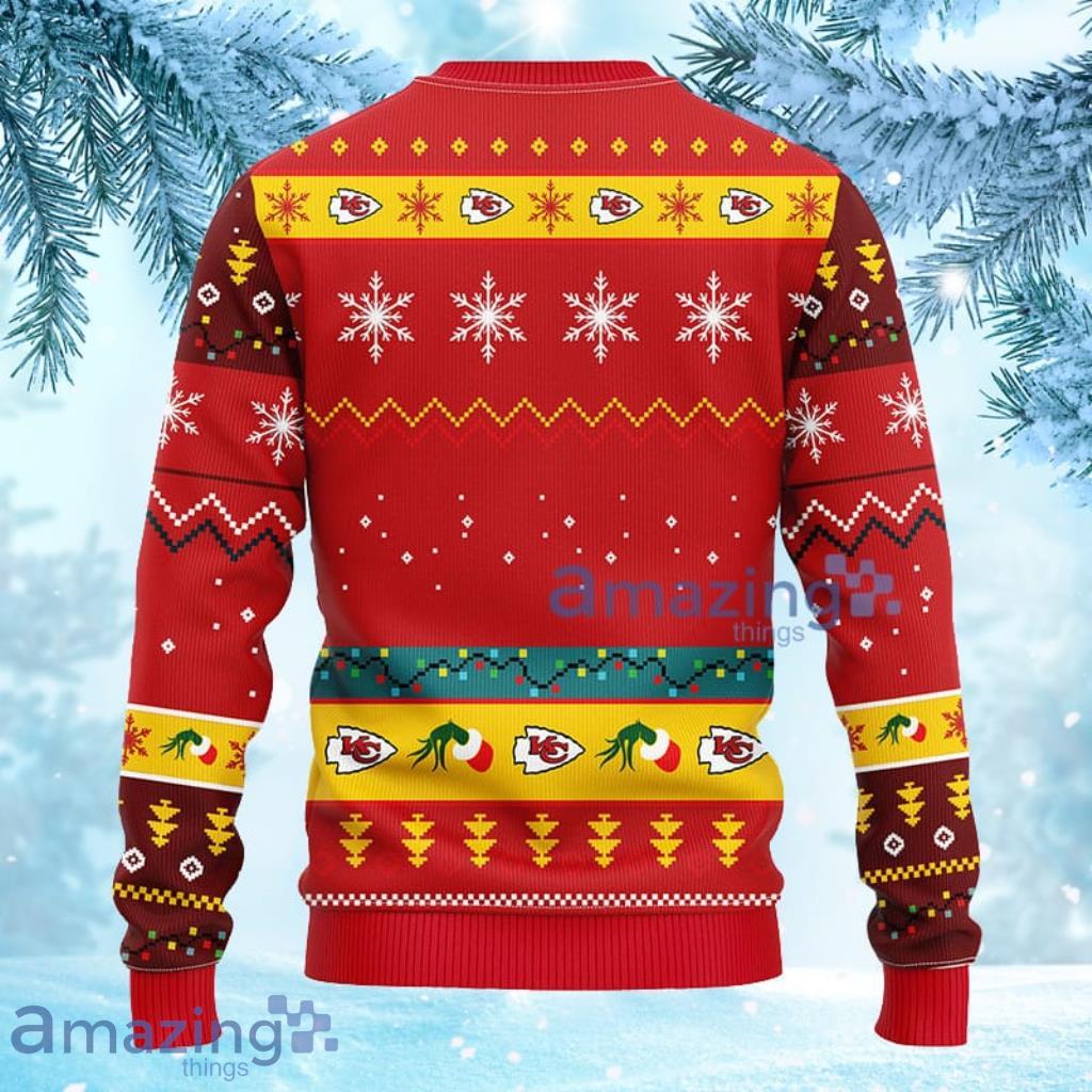 Kansas City Chiefs Grinch Knit Ugly Christmas sweater