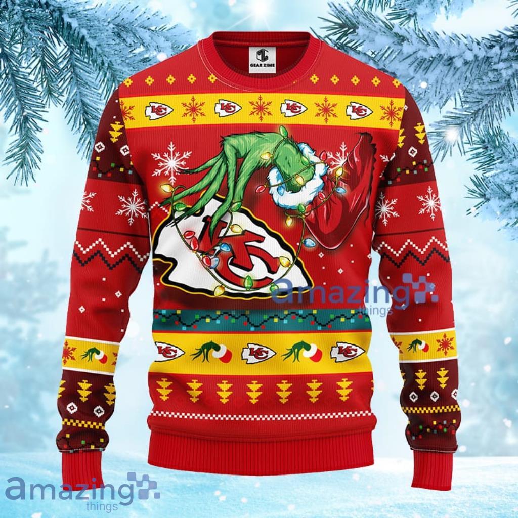 NFL Kansas City Chiefs Ugly Christmas Sweater Grinch Show Your