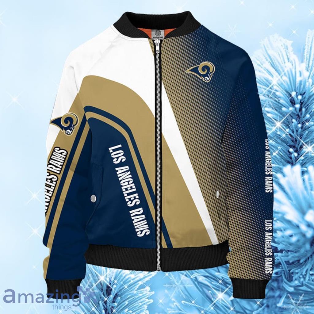 NFL Los Angeles Rams Blue Unisex Bomber Jacket 3D - NFL Los Angeles Rams Blue Unisex Bomber Jacket 3D