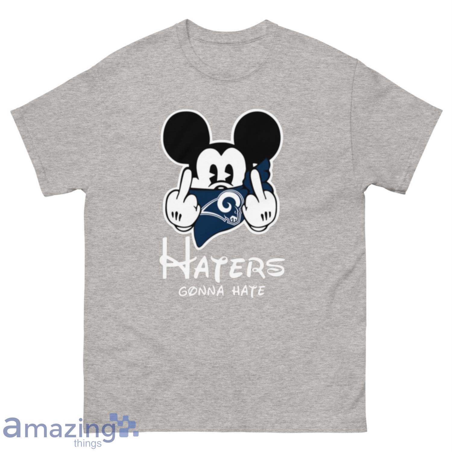 NFL Los Angeles Rams Haters Gonna Hate Mickey Mouse Disney Football T-Shirt Sweatshirt Hoodie - 500 Men’s Classic Tee Gildan-2