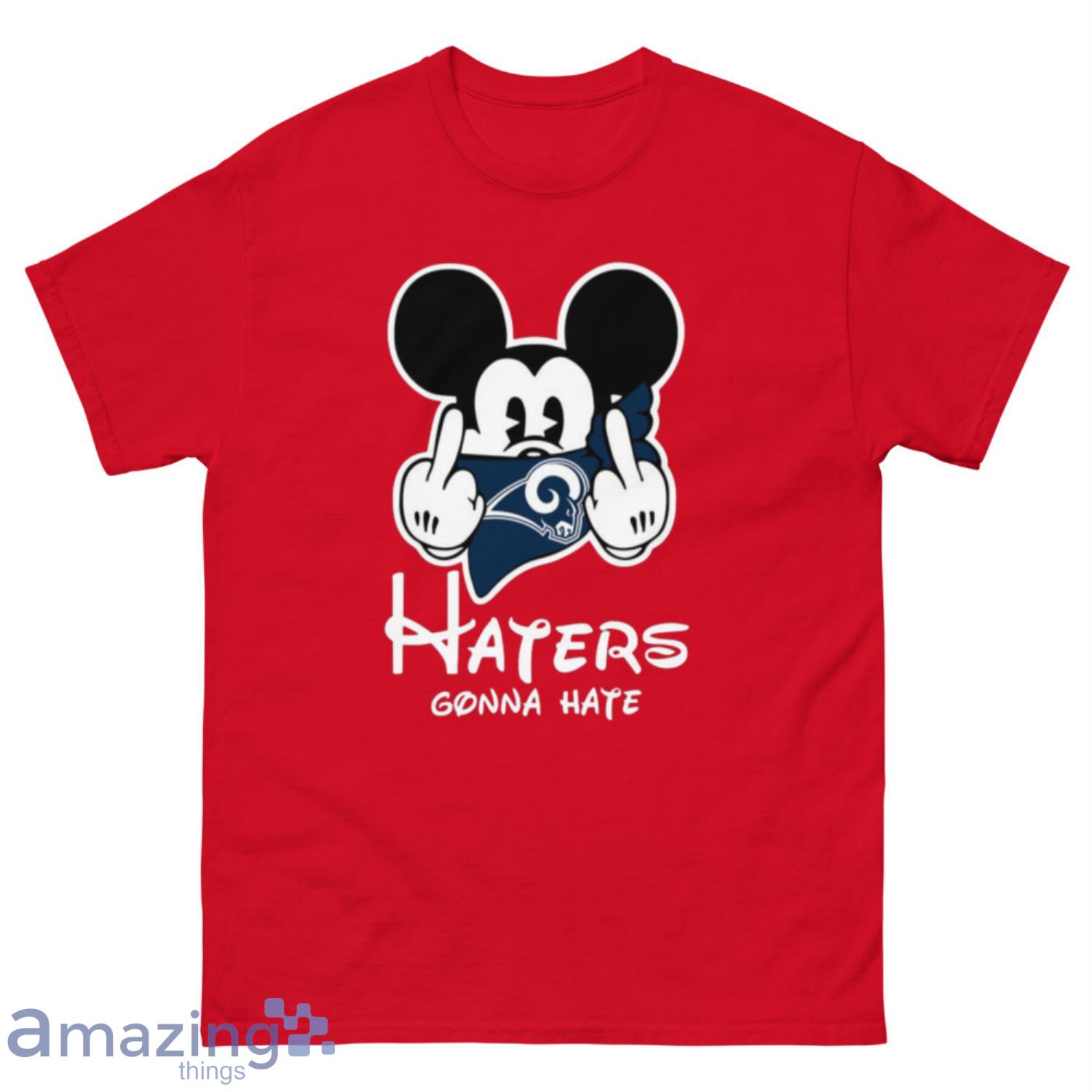 MLB Los Angeles Dodgers Haters Gonna Hate Mickey Mouse Disney Baseball T- Shirt Sweatshirt Hoodie