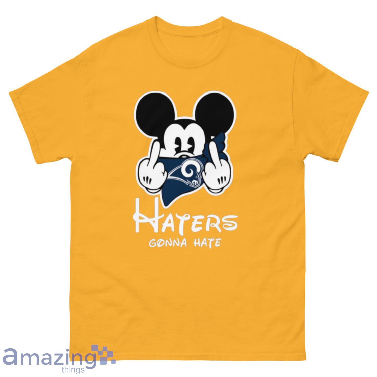 NFL Los Angeles Rams Haters Gonna Hate Mickey Mouse Disney Football T-Shirt Sweatshirt Hoodie - 500 Men’s Classic Tee Gildan-1