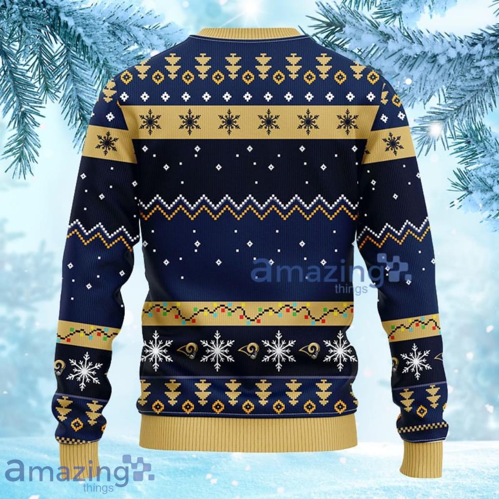 NFL Los Angeles Rams HoHoHo Mickey Christmas Ugly Sweater 3D image NFL Los Angeles Rams HoHoHo Mickey Christmas Ugly Sweater 3D - 2