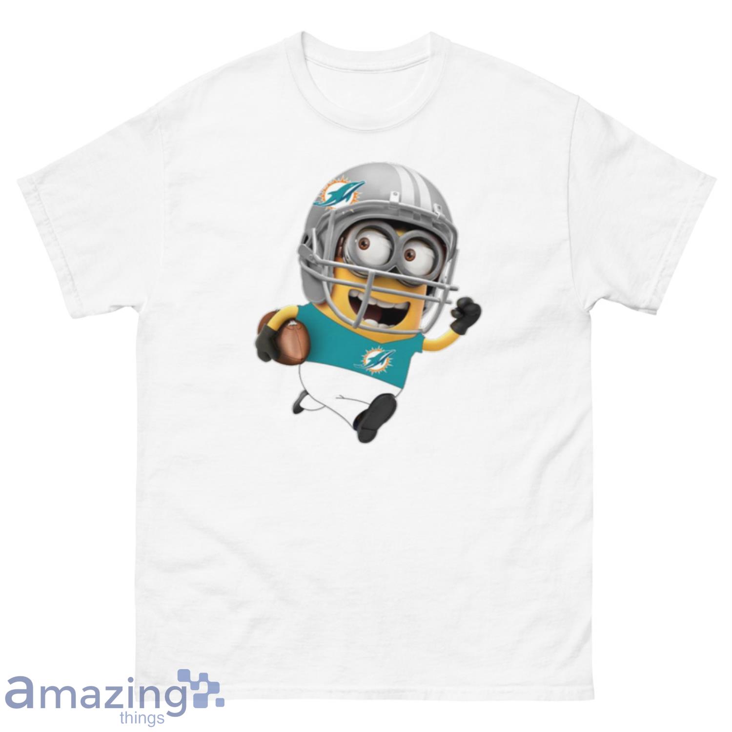 NFL Miami Dolphins Minions Disney Football Sports T-Shirt Sweatshirt Hoodie - 500 Men’s Classic Tee Gildan-2