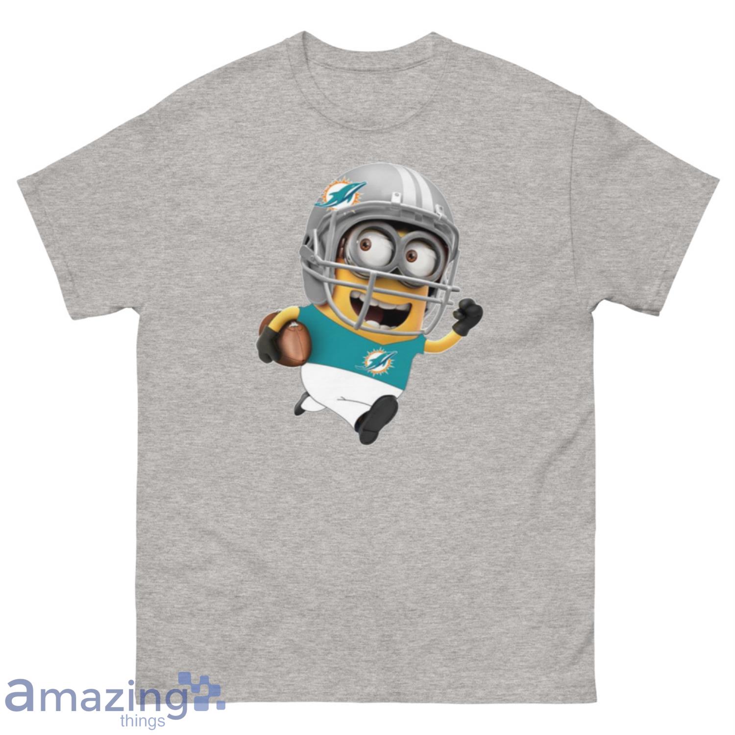 NFL Miami Dolphins Minions Disney Football Sports T-Shirt Sweatshirt Hoodie - 500 Men’s Classic Tee Gildan-1