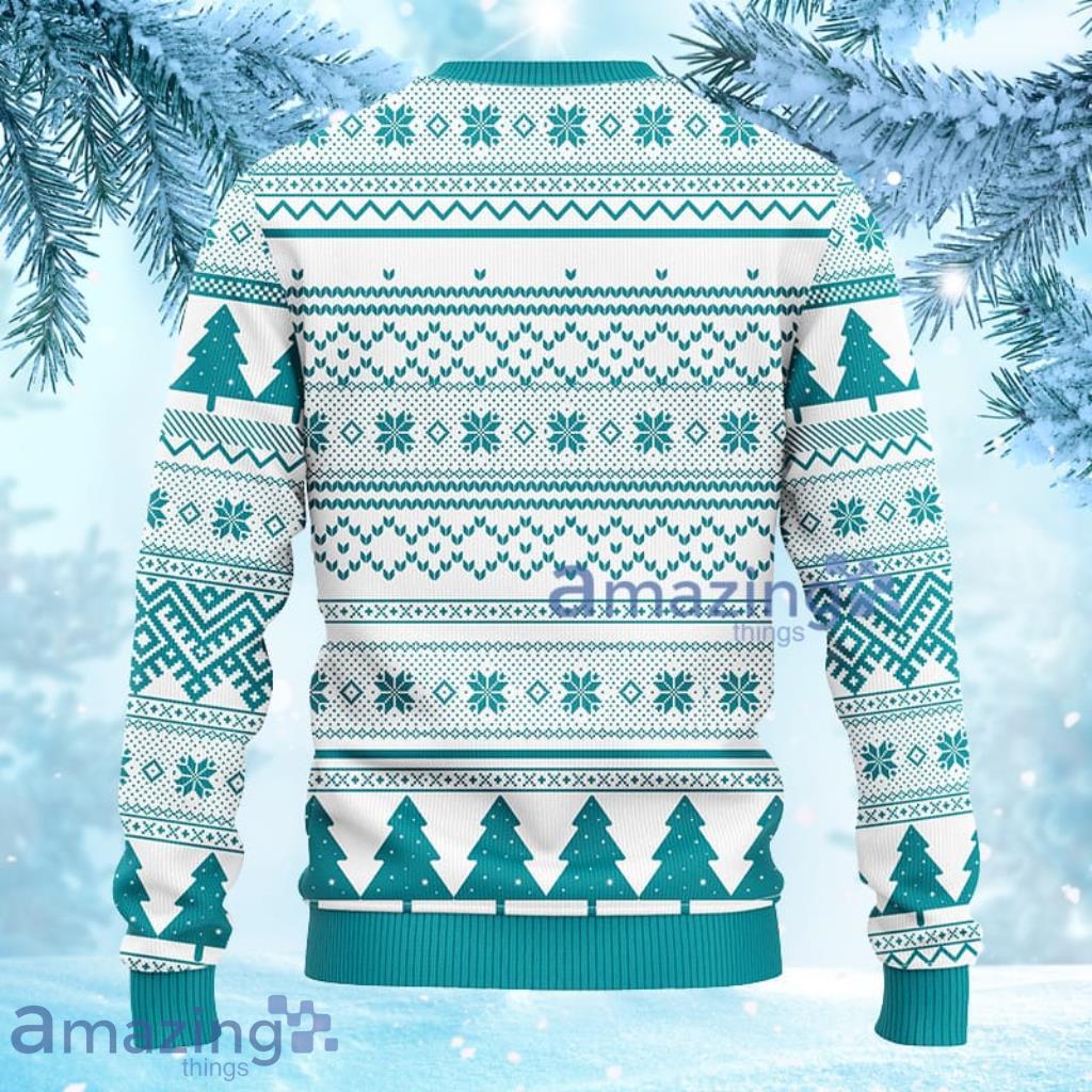 Miami Dolphins Skull Pattern Ugly Christmas Sweater - Limotees