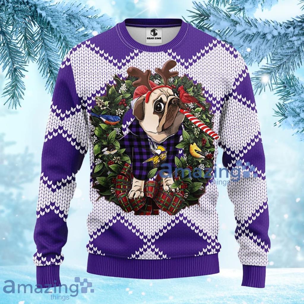 NFL Minnesota Vikings Pub Dog Christmas Ugly Sweater 3D