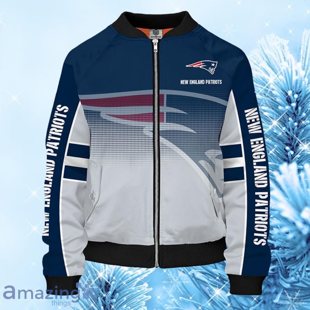 New England Patriots NFL Blue Unisex Bomber Jacket 3D