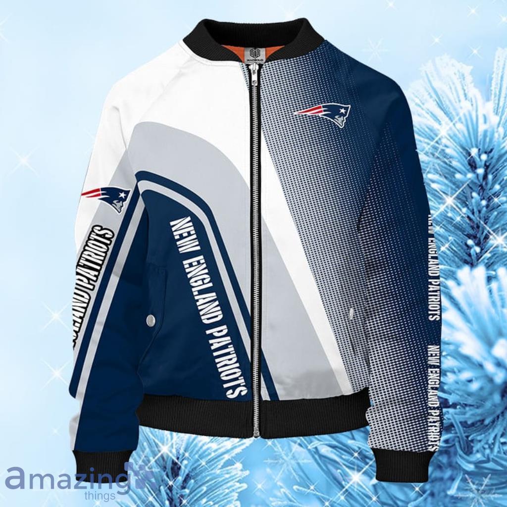 NFL New England Patriots Blue Unisex Bomber Jacket 3D - NFL New England Patriots Blue Unisex Bomber Jacket 3D