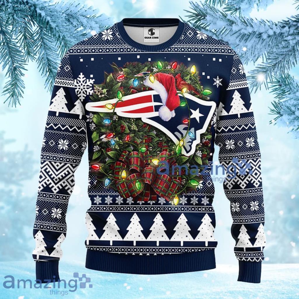 NFL New England Patriots Tree Ball Christmas Ugly Sweater 3D