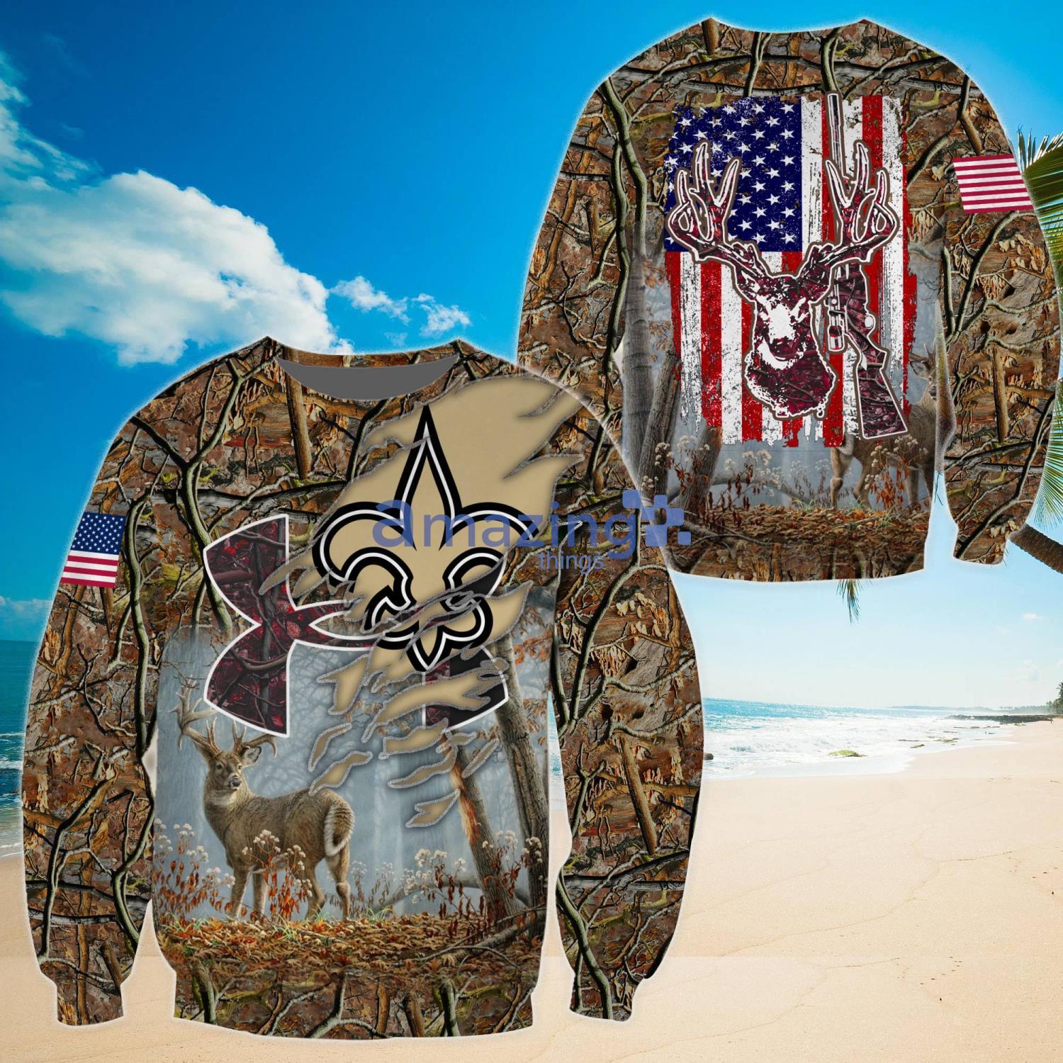 New Orleans Saints Colors Camo 3D Hoodie Nfl 3D Sweatshirt - Best