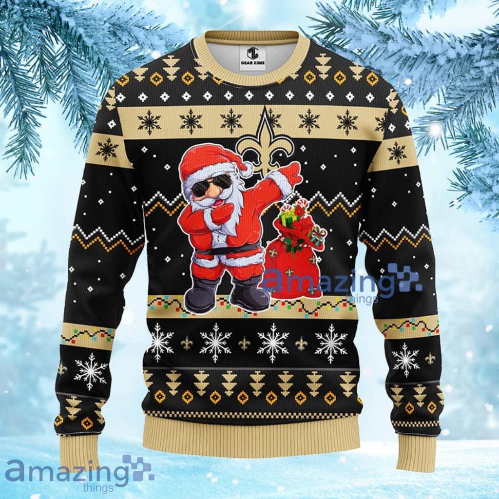 New Orleans Saints Christmas Santa Claus Dabbing Hohoho Ugly