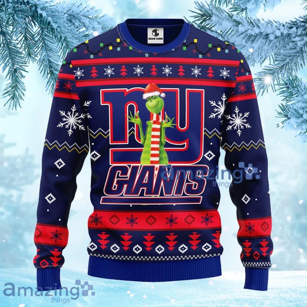 The Grinch New York Giants All Over Print 3D Ugly Christmas Sweater