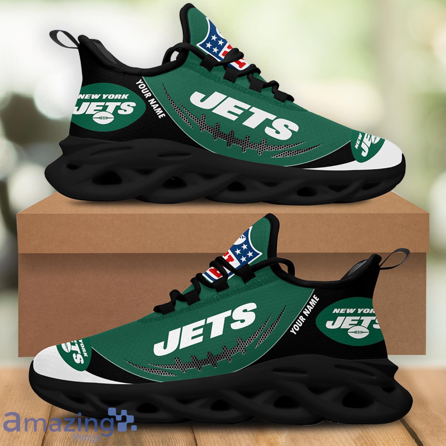 Custom Name New York Jets NFL Logo New Add Max Soul Shoes Men