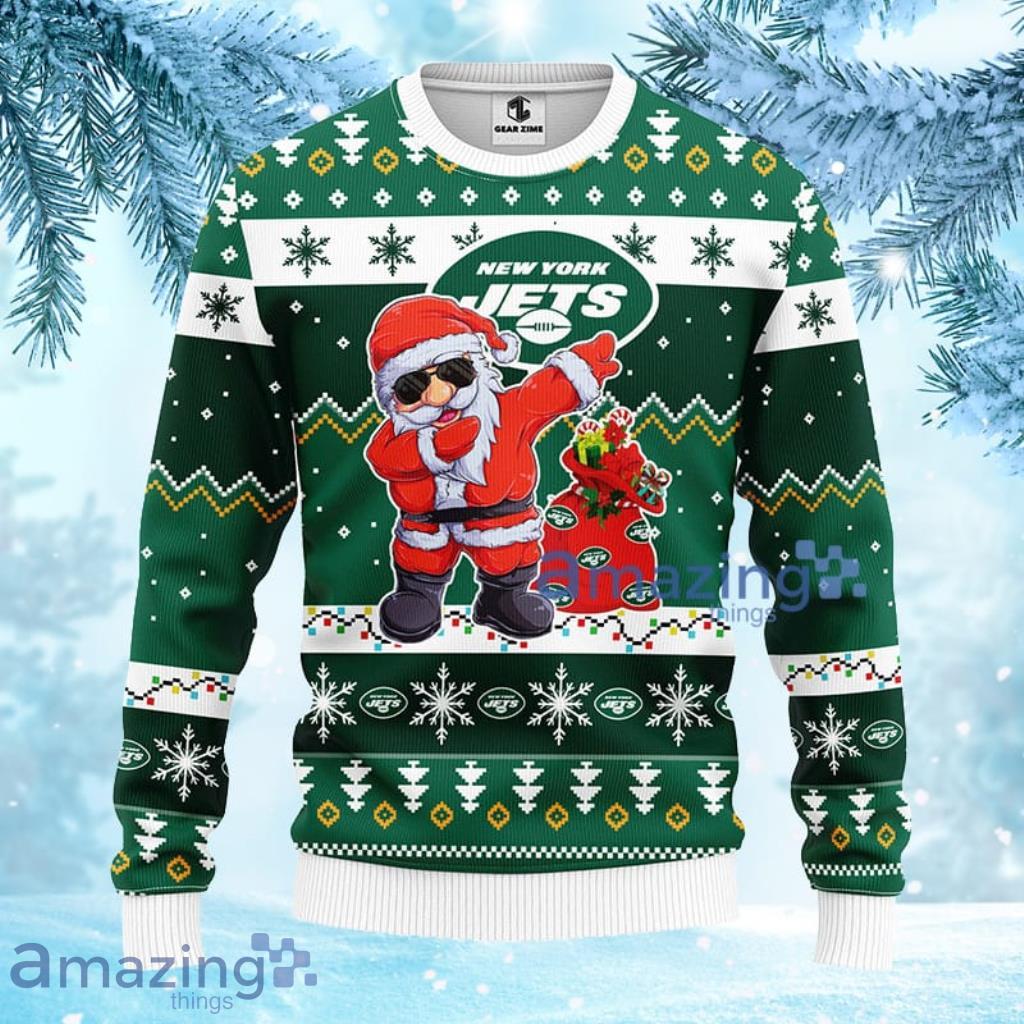 New York Jets Dab Santa Ugly Christmas Sweater - Banantees