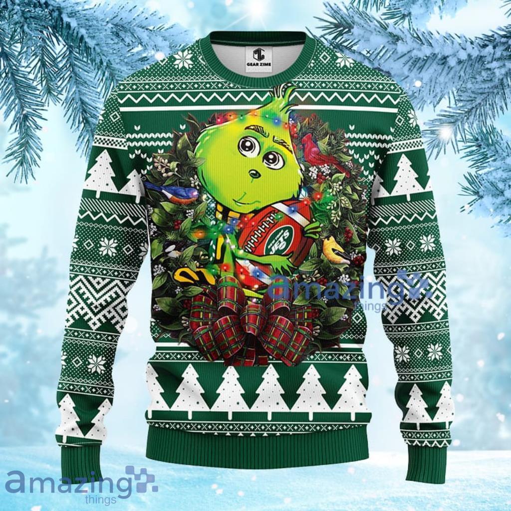 New York Jets The Grinch NFL Christmas Full Print Ugly Sweater