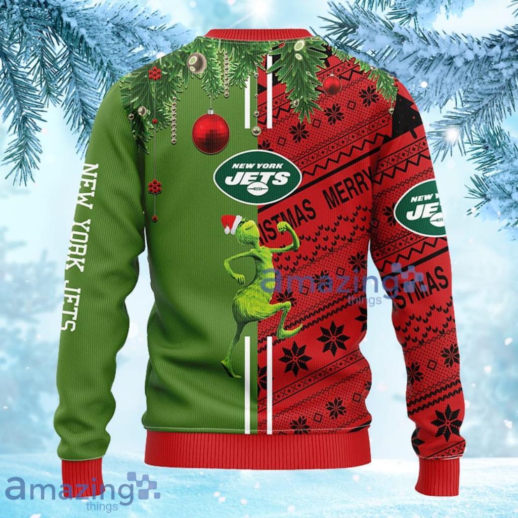 NFL New York Jets The Grinch Ugly Christmas Sweater