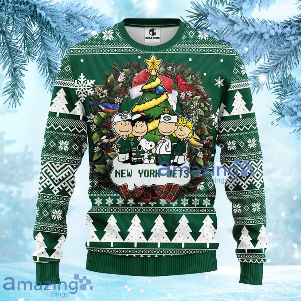 NFL New York Jets Snoopy Dog Christmas Ugly Sweater 3D
