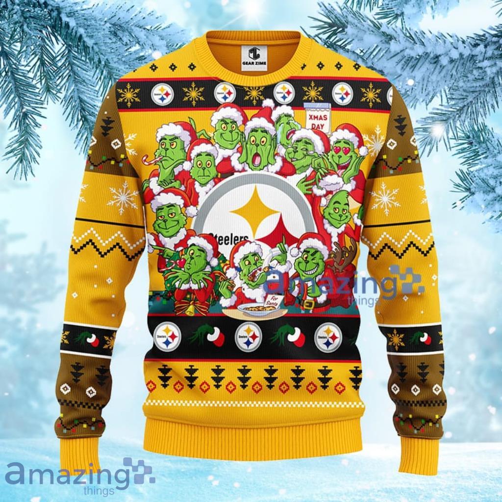 NFL Pittsburgh Steelers Ugly Christmas Sweater 12 Grinch Xmas Day