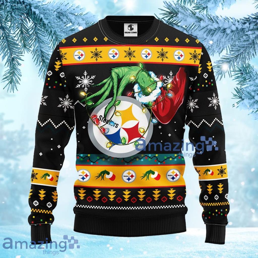 NFL Pittsburgh Steelers Grinch Christmas Ugly Sweater 3D