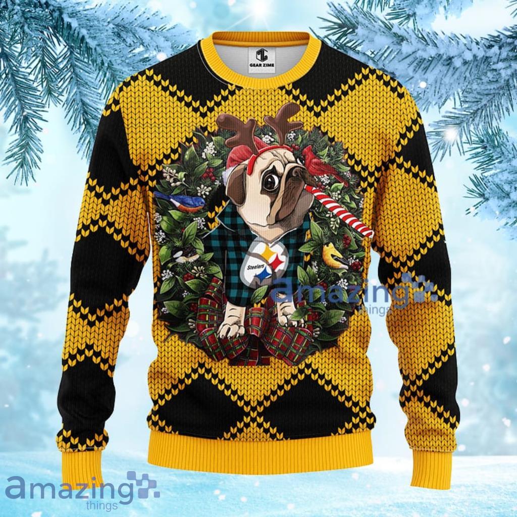 NFL Pittsburgh Steelers Pub Dog Christmas Ugly Sweater 3D