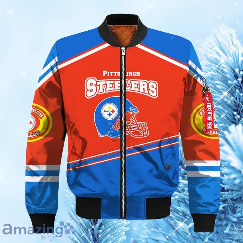 NFL Pittsburgh Steelers Leather Bomber Jacket - Maker of Jacket